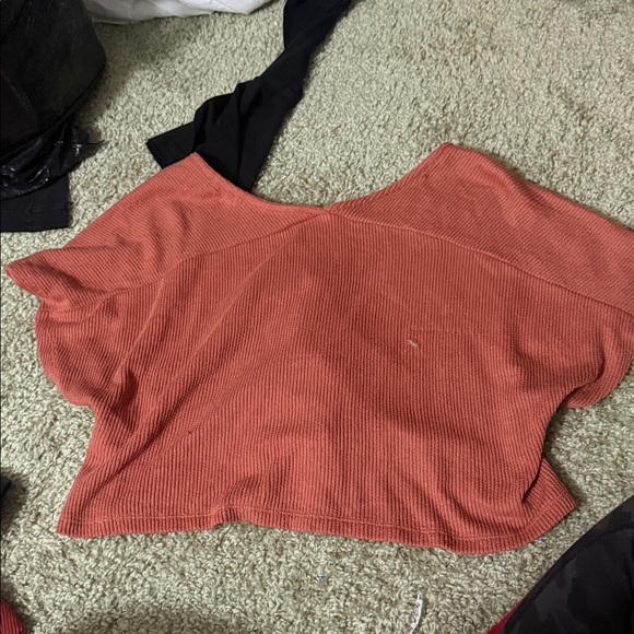 Double Zero Terracotta Tie-Front Crop Top - Picture 2 of 6